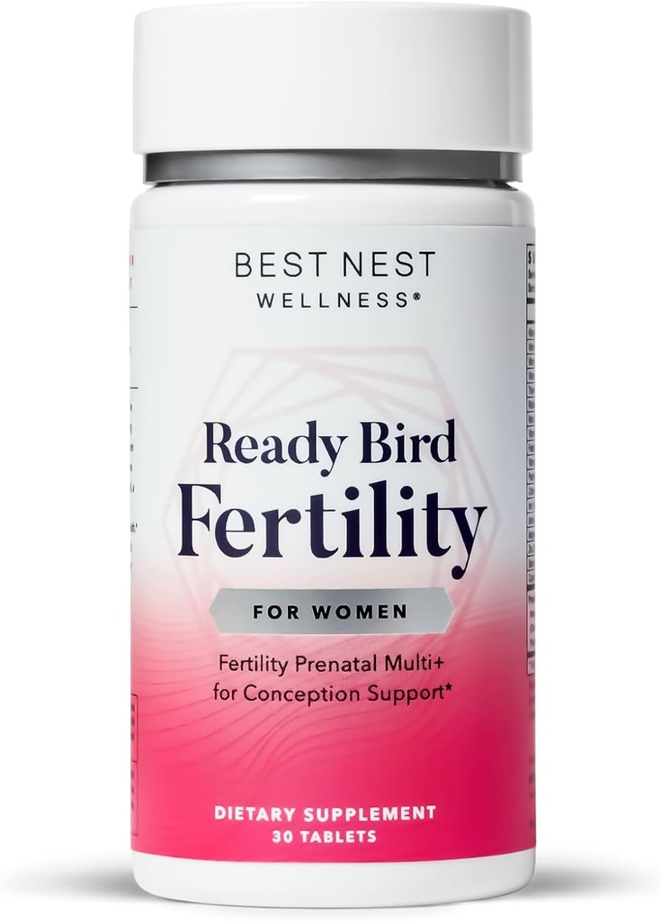 Best Nest Wellness Ženske plodnost - Daily Multivitamin za podporo nosečnosti - Dodatek z metilirani vitamini Aids Conception - Nutritional dodatek z Ashwagandha & Folate - 30 tablet