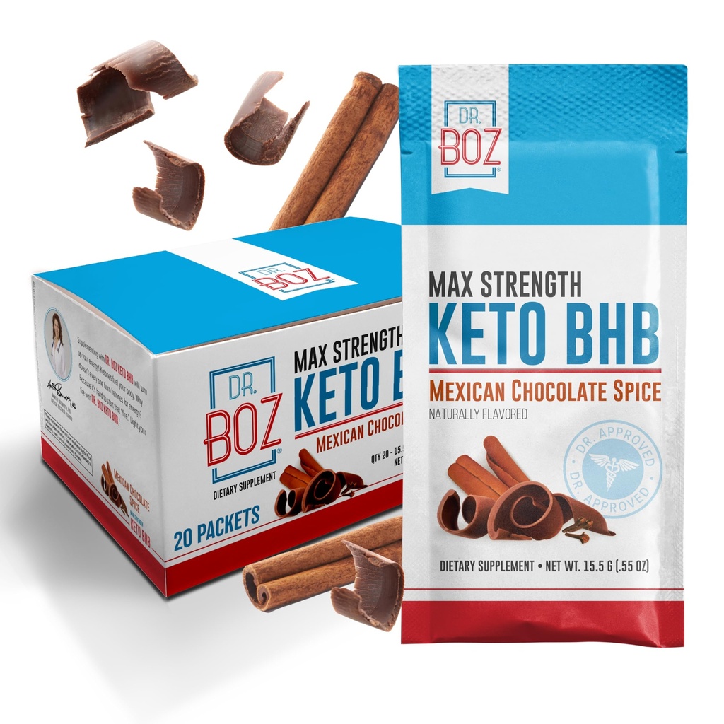 Dr. Boz - Keto BHB Powder - Mehiška čokolada Spice, 20 Servisi - Ketones Drink - Energija & Zmanjšane Kraving - Max Strength Dietary Supplement - Kakovost Tested - Izdelano v ZDA - 10.9oz (310g)