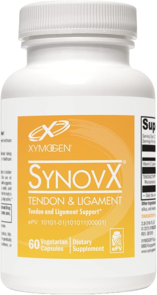 XYMOGEN SynovX Tendon & Ligament - podpira telesne procese Tendon & Ligament Comfort & Self-Repair - Mukopolisaharidi in kolagen tipa I (60 kapsul)