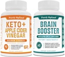 Čisto Optimal Premium Keto tablete + Apple Cider Vinegar kapsule z mati + Premium Možganski dodatek - Nootropic Brain Booster for Focus, Clarity, Izboljšan spomin, Koncentracija in boljši razpoloženj