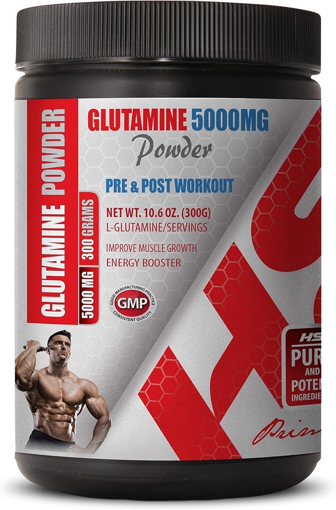 Graditelj mišic po treningu - Pre & Post Workout - GLUTAMINE Prašek 5000MG - l-glutamin polnila - 1 Can 300 Grams