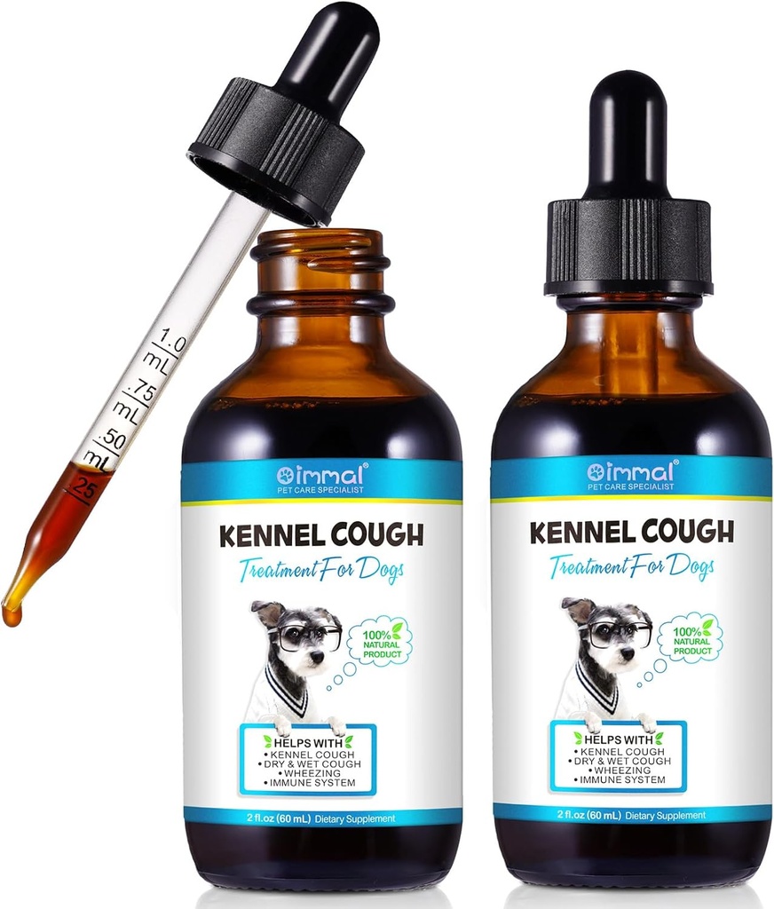 Kennel kašelj za pse - Kennel Kašelj zdravljenje, Naravni kašelj dopolnilo za pse, Nežni pes Prebavna pomoč, Liquid Dog Alergija Relief (2 Fl Oz (Pack of 2))