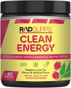 Čista energija - Pred vadbo Powder za moške in ženske z BCAA aminokisline, Energy Drink Powder, Aminokisline Energy Powder for Energy & Focus - 40 Servings (12.7 oz, Raspberry Iced Tea)