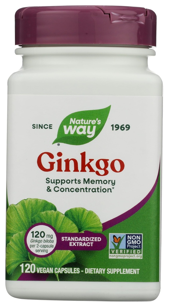 Narava Premium Extract Ginkgo, spomin in koncentracija*, 120 kapsul