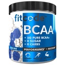 Fitcode Ultra Premium BCAA s 5G čistih BCAA z Proven 2:1:1 Razmerje aminokislin za pomoč pri okrevanju po treningu, rast mišic, vzdržljivost, 30 Serving (Modri Raz)