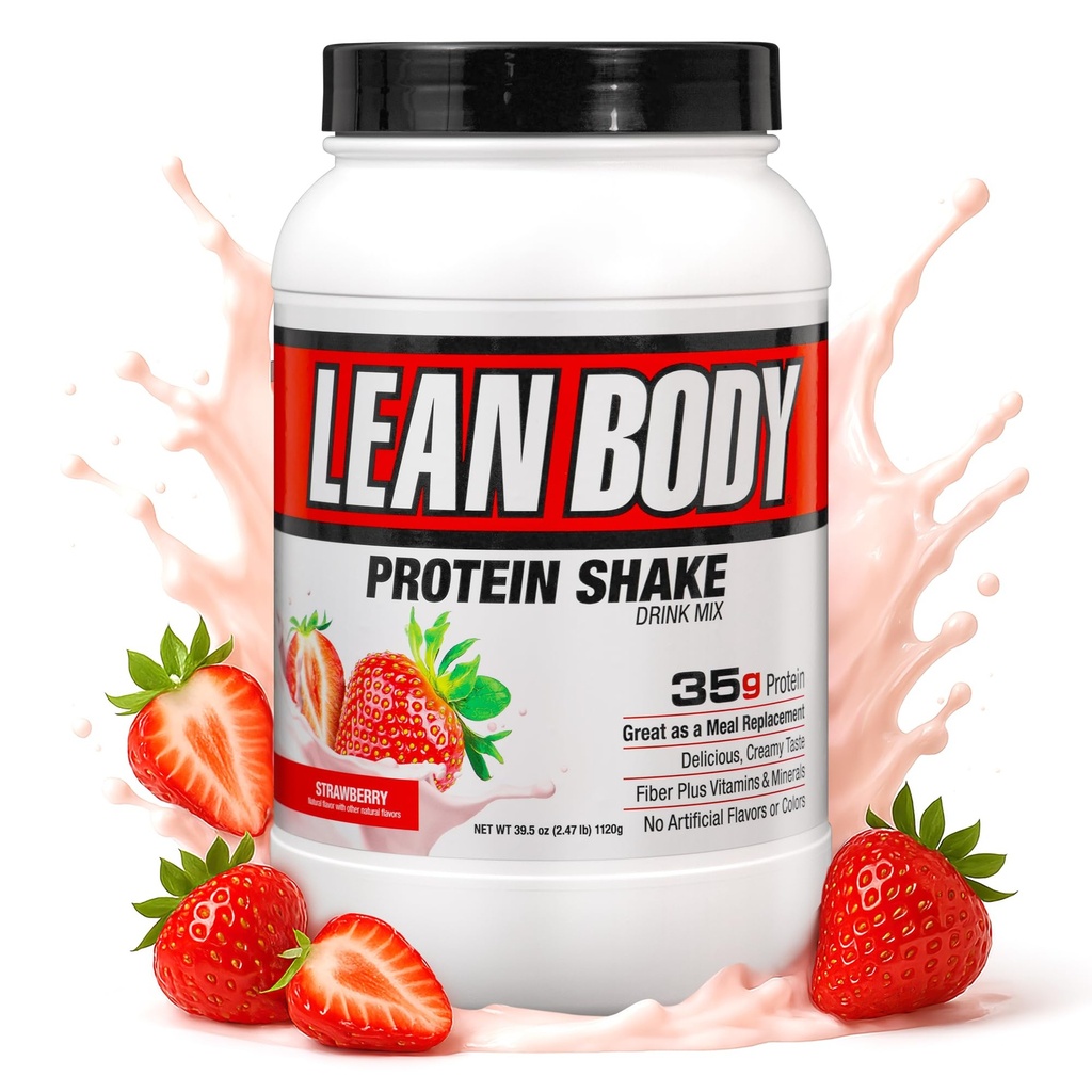 Labrada Nutrition Lean Body Hi-Protein Shake, Jagoda, 2.47-Pound Tub Jagodna EMBALAŽA MAJ VARY