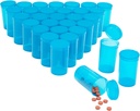 Juvale 30 Pack Prazen pop-Top tablete steklenice - 19 Dram Caps - Blue Plastic - Caps for Easy Access - Medicine Containes & Viale s kapami - Stisnite-Open Travel Viale