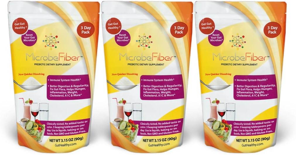 Prebiotična topen Fiber - Reset Gut Microbes & Get Gut zdravo - 3-dnevni potovalni paket
