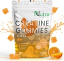 Kreatin Monohidrat Gumiji - 5g žvečljiva Monohidrat gumim za moške in ženske - povečanje moči, mišice graditelj - Povečuje energijo & fokus - Nizka kalorija, Vegan & Gluten brez citrus