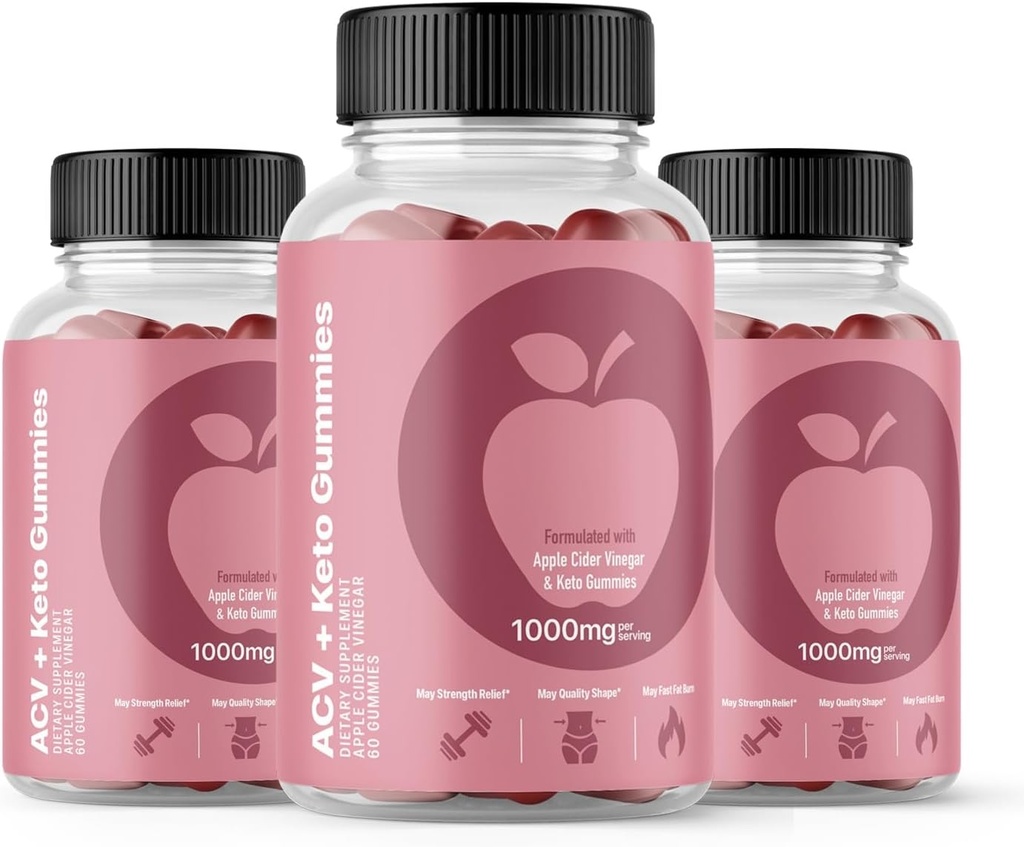 (3 Pack) Svelte ACV Gummies Napredna Formula, Svelte Gummies 1000mg, 180 Število