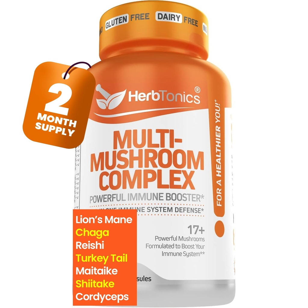 Herbtonics All-in-One goba dodatek za podporo imunskega sistema 