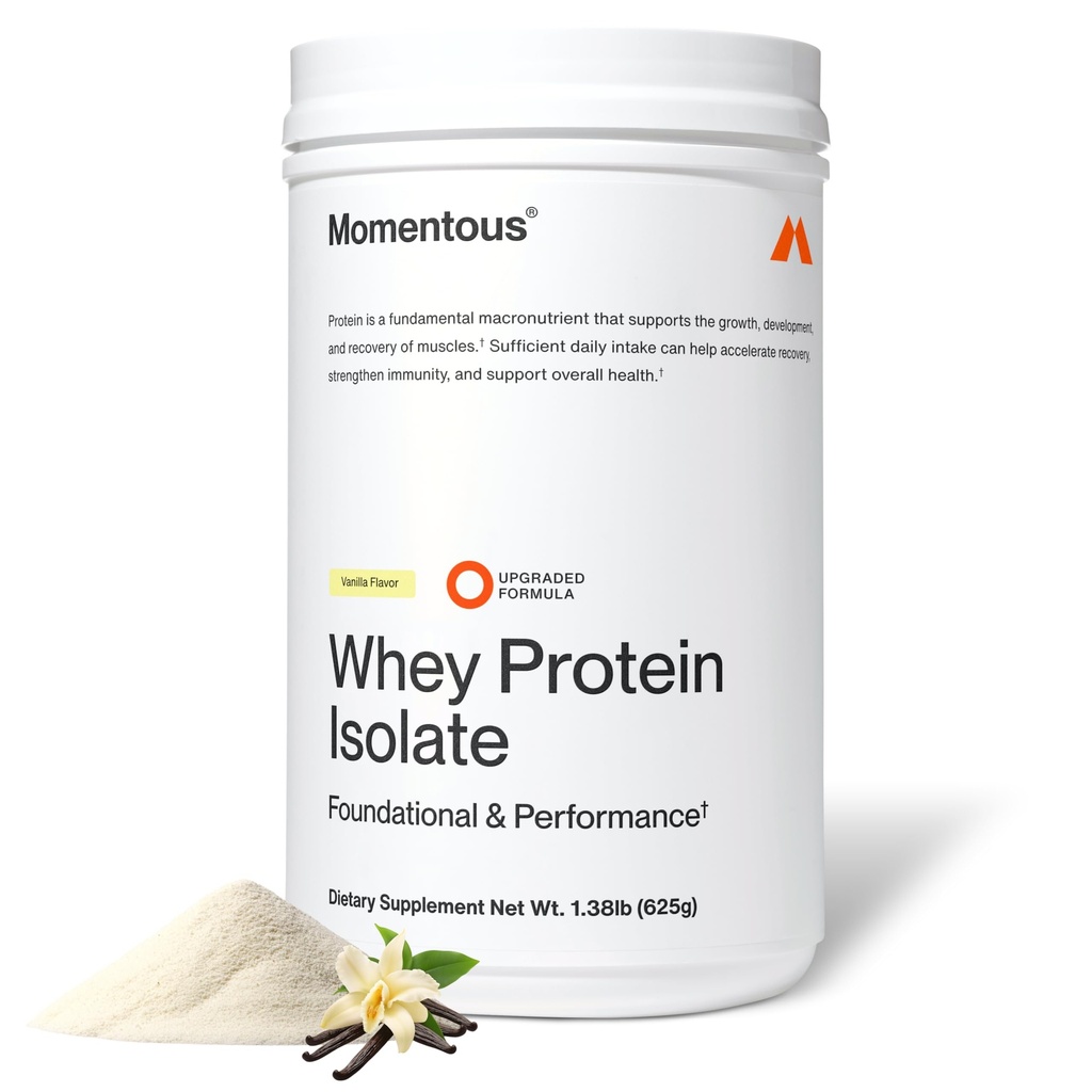 Momentni esencialni beljakovinski koncentrat sirotke v prahu - 20 g sirotkini izolatni proteini - NSF Certified for Sport - Gluten-free - 24 Služabniki za vsakodnevno uporabo - Vanilla - paket maj Vary