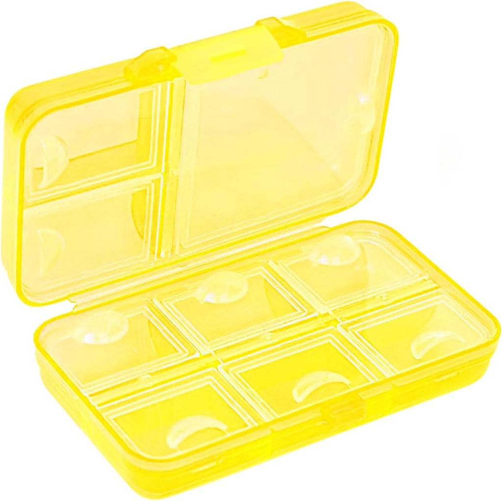 Organizator tablete, Prenosna tableta primeru, 9 oddelki Vlažna-Proof potovalne tablete Primer za vitamine, Medicina, ribje olje, Dodatki, Tablete Dispenser (Yellow)