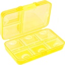 Organizator tablete, Prenosna tableta primeru, 9 oddelki Vlažna-Proof potovalne tablete Primer za vitamine, Medicina, ribje olje, Dodatki, Tablete Dispenser (Yellow)