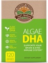 Algae DHA 120 Softgels x 1 Box - Vegan Omega-3 dodatek, Čisti rastlinsko-bazenski, DHA in Algae olje (120 število)