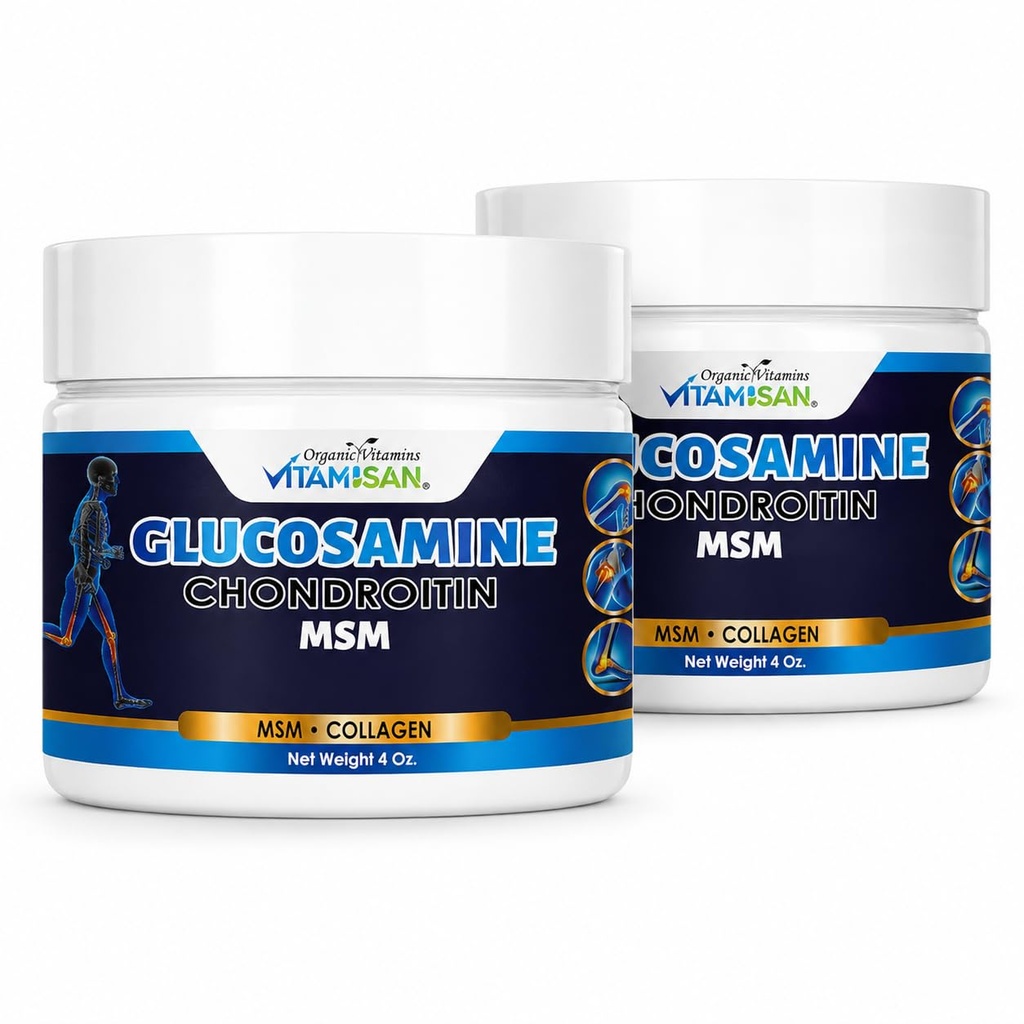 VITAMISAN Glukozamin Chondroitin MSM kolagen in Arnica krema 4 OZ 2 pakiranje