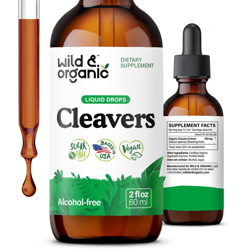 Tinktura – naravne detox kapljice s Cleavers Leaf - Galij Aparine Herb Extract dodatek - Vegan, Sugar & Alkohol brez - 2 fl