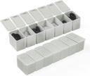 Tedenski Organizator majhne tablete, 7 Day Pill primer, Daily Vitamin Case Medicine Box, Tablete Vsebniki za zdravila dopolnila ribje olje(2Pcs,Grey)