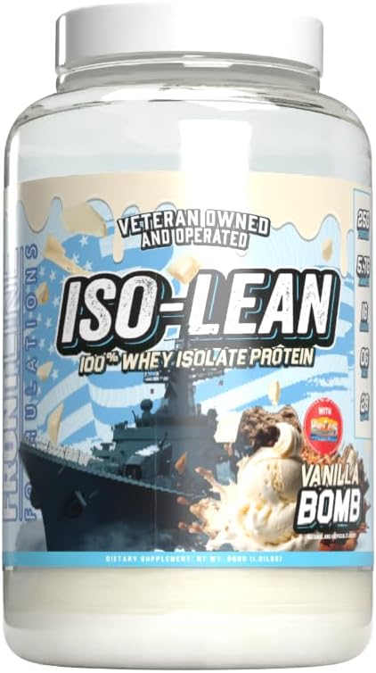 Isolean, 100% izolat sirotkinih beljakovin, hitra absorpcija, Iso Lean, nizek sladkor, maksimalna regeneracija, 25 gramov na strežbo, Veteren v lasti in delovanju (28 Serving, Vanilla Bean)