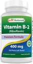 Best Naturals Vitamin B2 (Riboflavin) 400mg - Migrena Relief - Veggie Kapsule - Conezyme Precursor - 120 Število