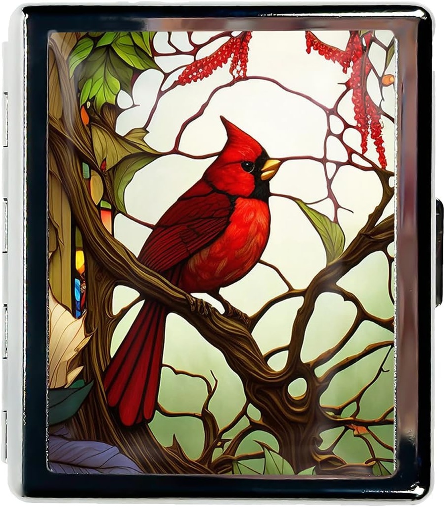 Potovalne tablete Organizator majhne tablete Primer za zapornice Essentials 7 dni Luštne tablete Škatla z ogledalo Prenosne tablete Škatla za žepna ali tabletke vsebuje potovalna darila (Cardinal Stained Glass)