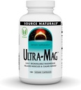 Vir Naturals Ultra-Mag, Veganski prehranski dodatek, 5-v1 Biorazpoložljiv magnezij, Relaksira mišice in pomiri živci*, Veganske kapsule (180)