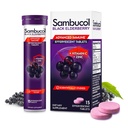 Sambucol Black Elderberry Šumeče tablete - Bezgove jagode z cinkom in vitaminom C za odrasle, Bezgove jagode Raztapljajoče tablete, jagode - 15 Število