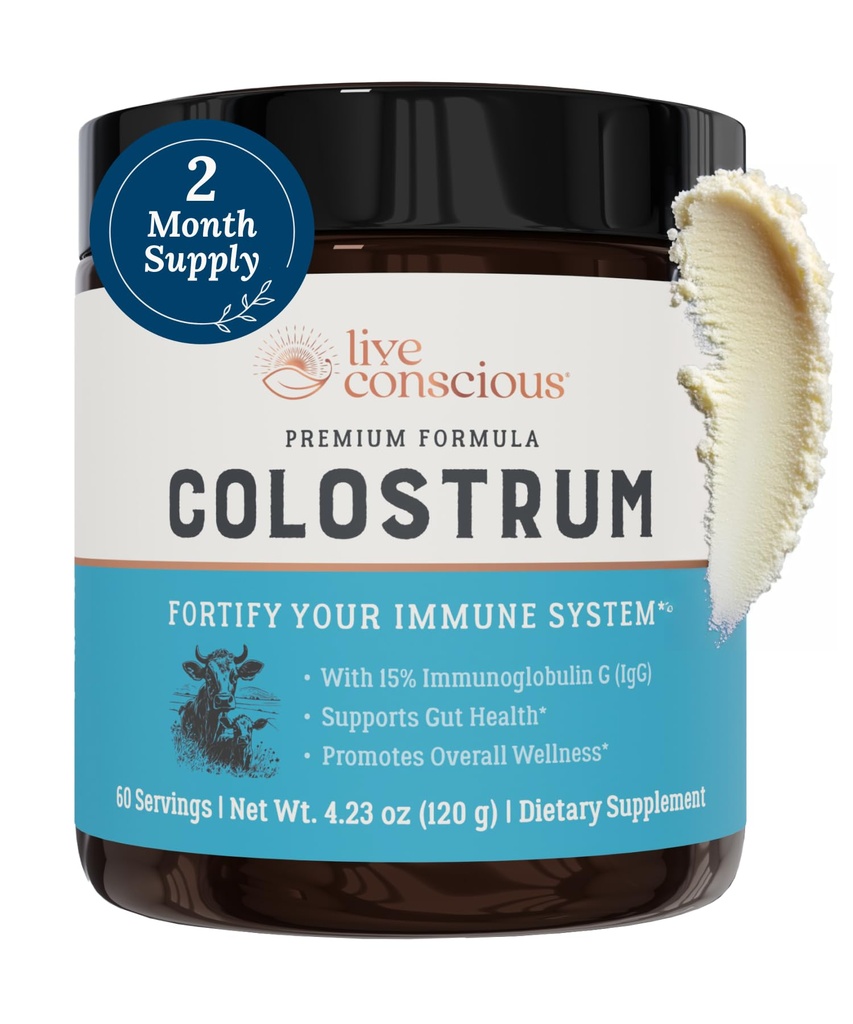 Živi zavestni kolostrum v prahu - Grass Fed Colostrum dodatek z laktoferrinom za absorpcijo železa - goveji kolostrum imunski sistem dodatek