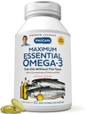 ANDREW LESSMAN Maxim Essential Omega-3 Orange - 360 Softgels - Ultra-Pure, High Potency Omega-3 Oils. Visoka DHA, brez želodčne vstaje, brez onesnaževalcev, brez živega srebra. Majhen, enostaven za požiranje softgels