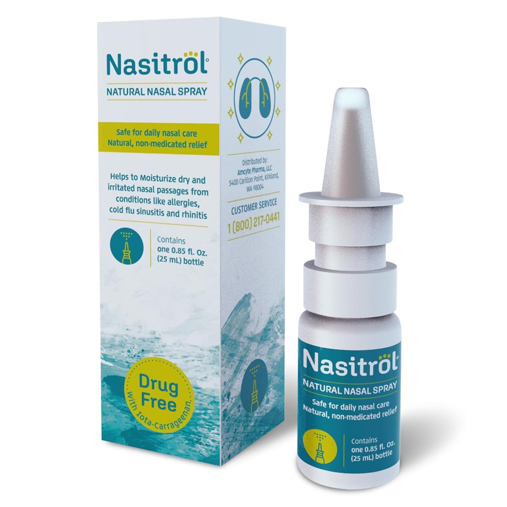 Naravna pršilo za nos - vse naravne megle za kongescijo in dnevno nego nosa - pršilo za nos Bistveno za hladno in gripo - takojšnje olajšanje za odrasle in otroke - 25 ml steklenička