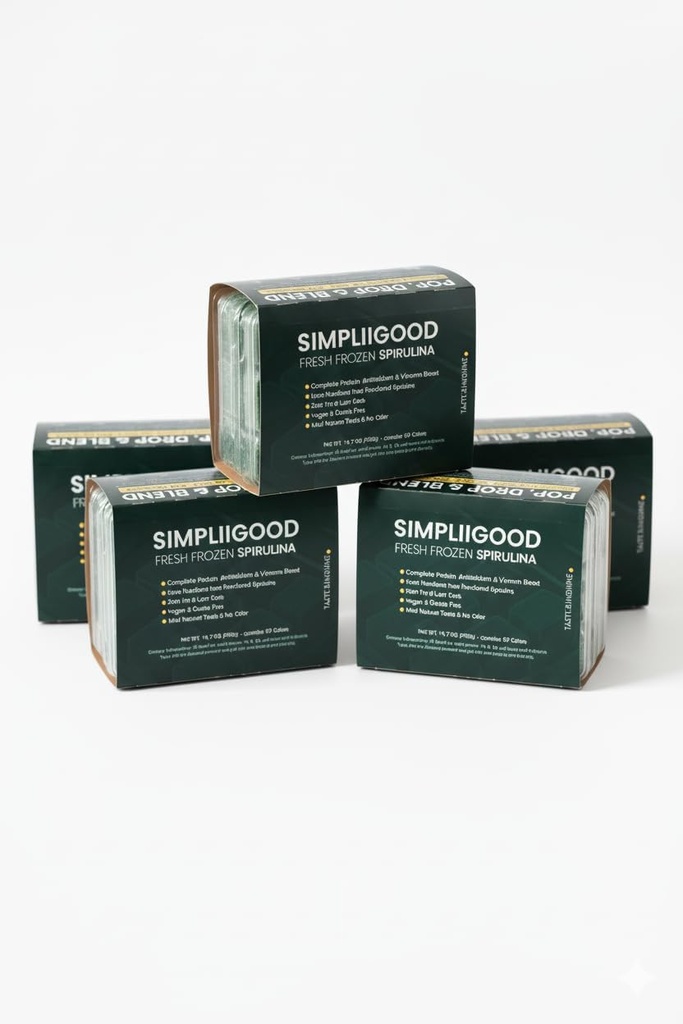 Zamrznjena Spirulina Premium Superhrana za odrasle in najstnike Nutrient-Rich Enostavno za uporabo zamrznjena Spirulina 12 pladnji vsebuje 10 kocke v vsakem pakiranju. 2 kocka = 28g (en obrok)