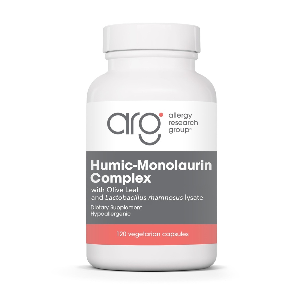 Alergija Raziskovalna skupina Humic-Monolaurin Complex - Imunski sistem Podpora, Huminska kislina dopolnila, z Olive Leaf, Vegetarijanske kapsule - 120 Število