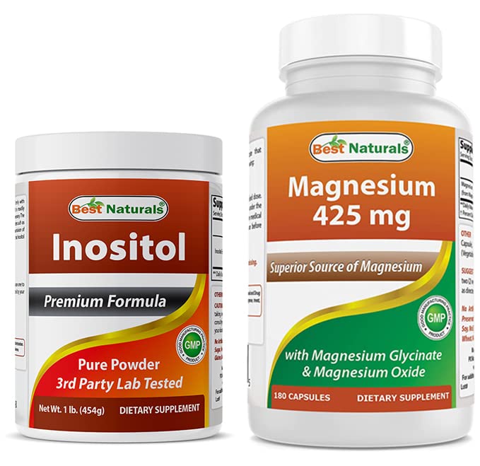Najboljši naravni inozitol v prahu 1 Lb & magnezijev glicinat 425 mg