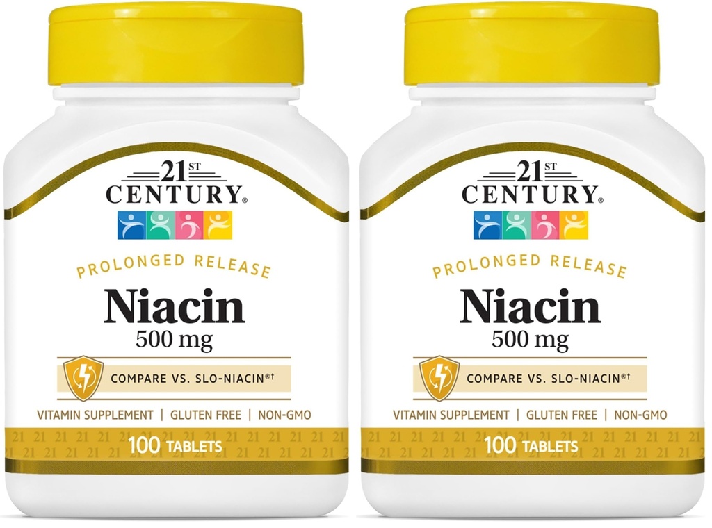 Niacin v 21. stoletju 500 mg tablete s podaljšanim sproščanjem, 100 (27474) (paket po 2)