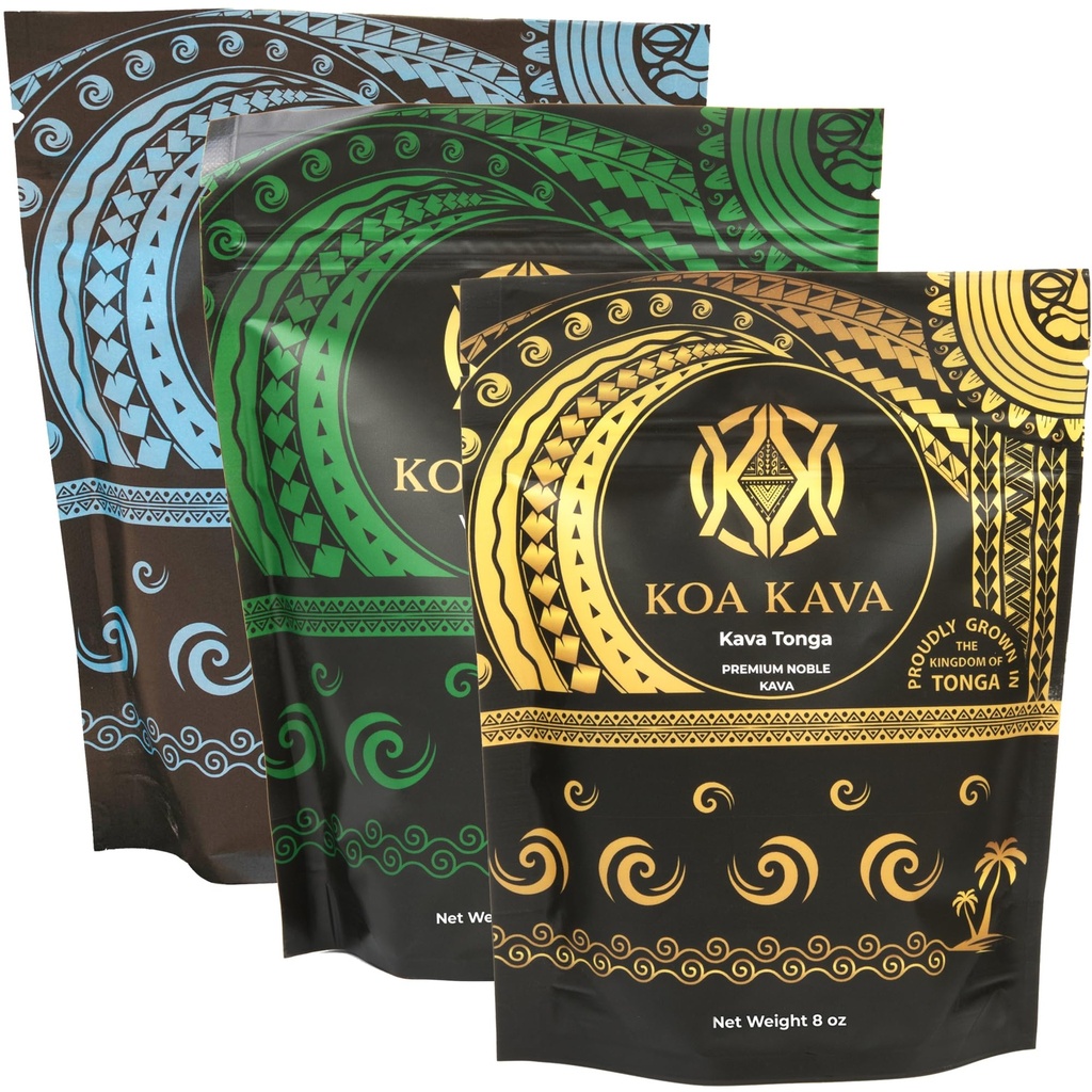 8 oz Koa Kava Bundle s Premium Tongan, Fidžian Waka in Vanuatu Waka Kava korenskim prahom