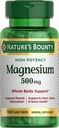 Naravni Bounty Magnezij, Mineralna dopolnila, Podpira zdravje kosti in mišic, 500 mg, Prevlečene tablete, 100 Število