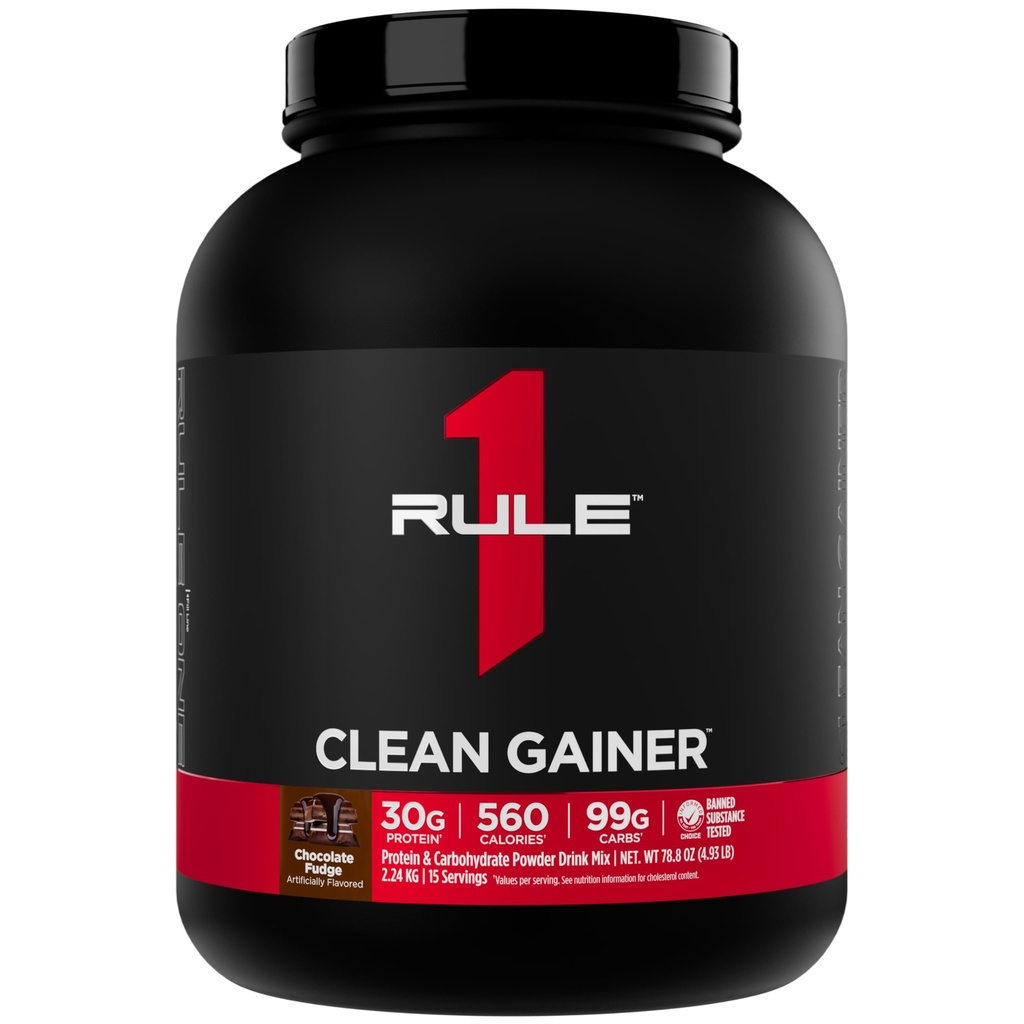 Pravilo 1 Clean Gainer - High-Protein Lean Gain Formula s 560 Calories, 30g proteinov s polnim spektrom, več kot 90g ogljikovih hidratov, manj kot 6g maščobe (15 Serving, čokoladni puding)