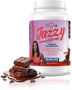 Jazzy Vegan Protein prašek za ženske (907 gm) čokoladni proteini v prahu, laktoza in gluten brez beljakovinska mešanica, na osnovi rastlin, prehrana za energijsko okrepitev (28 servivov) sladkan s stevio