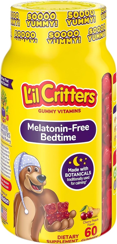 L’il Critters Melatonin-free Bedtime Dietary dodatek za otroke, 60 Gummies