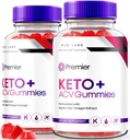 Rize laboratoriji (Pack 2 Premier Keto+ACV Gummies, Extreme 2000mg Keto Gummies za napredno hujšanje, Vse naravne Apple Cider Vinegar dodatek, Uradni pregled formule (120 Gummies)
