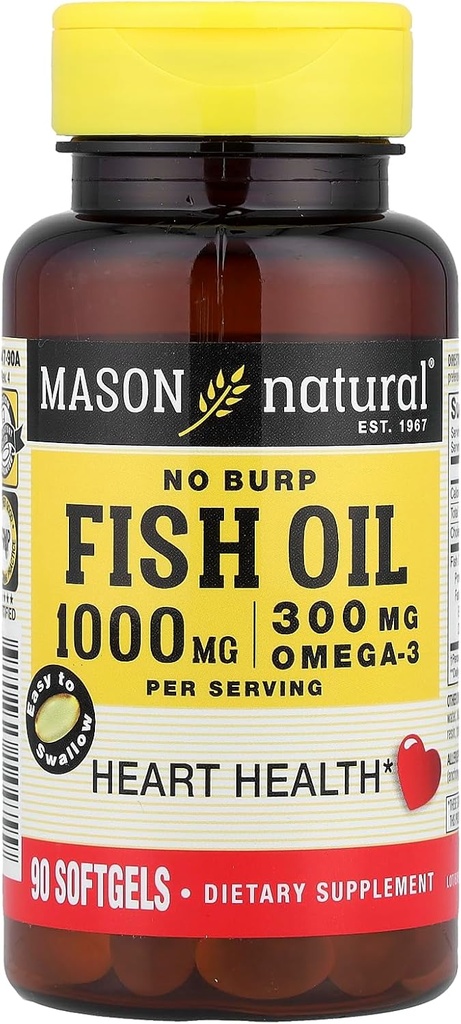 Ribje olje 1000 Mg št Burp Softgel, by Mason Vitamini - 90 Ea