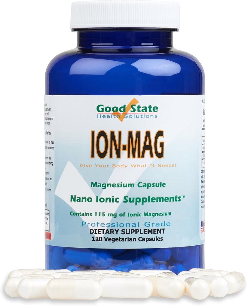 Dobro stanje ION-MAG - jonske magnezijeve kapsule - (115 mg vsake postrežbe) (120 Veggie kapsul)