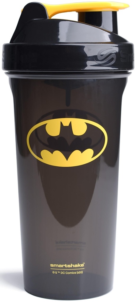 Smartshake Lite League Protein Shaker Steklenica 800ml – DC Comics Steklenica za vodo, Odporna BPA Brez Gym Shaker Steklenica za Protein Shakes in Protein Powder - Batman Logo