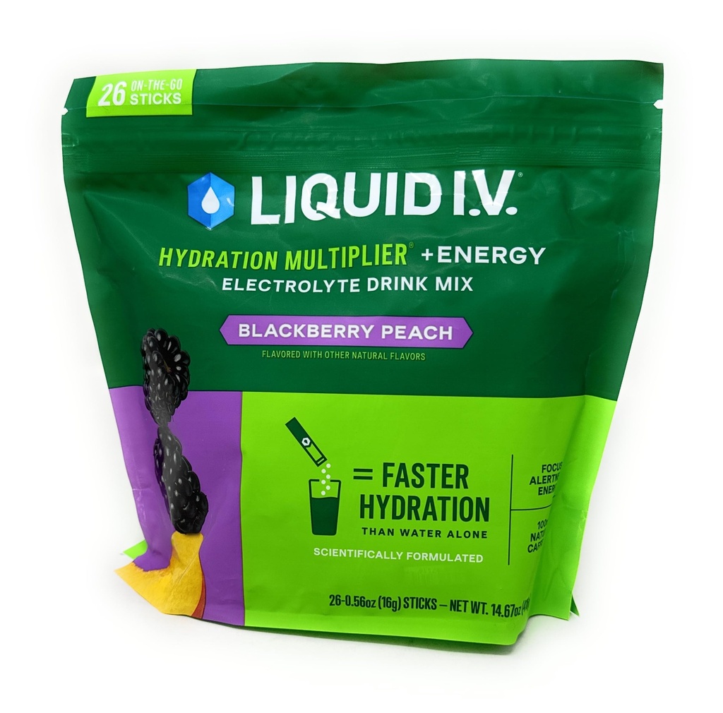 Tekoči I.V. Hidracijski množilec + energijski napitek Mix, BlackBerry Peach (26 Pack)