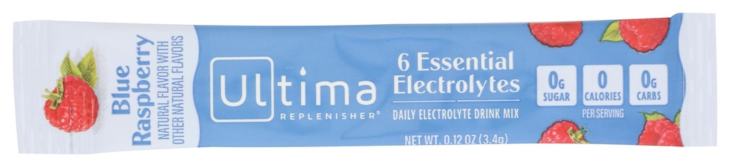 Ultima Replenisher Blue Raspberry Electrolyte Drink Mix Single, 0.12 OZ