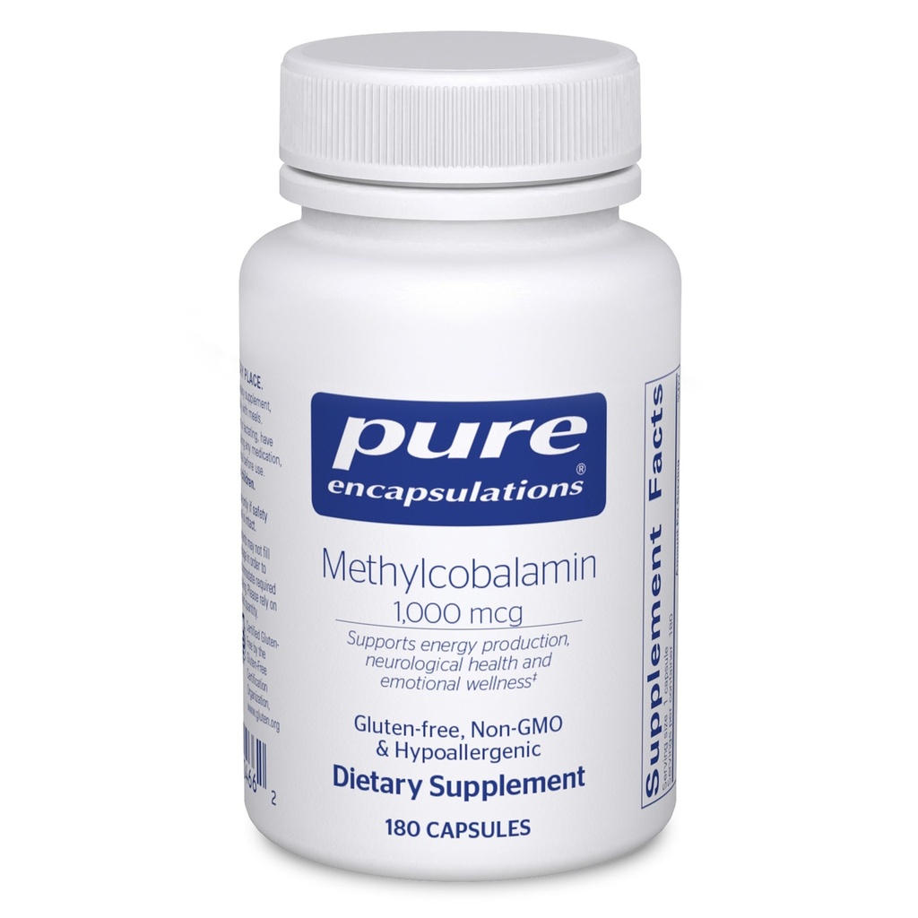 Čiste enkapsulacije Metilkobalamin 1000 mcg - Vitamin B12 doplačilo za podporo pomnilniku in živcu - Premium vitamin B12 kapsule - 180 kapsul