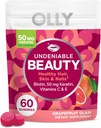 OLY Neodložljivo lepoto Gummy, za lase, kožo, nohte, Biotin, Vitamin C, Keratin, Žvečljivi dodatek, Grenivke, 30 Day Supply - 60 Count