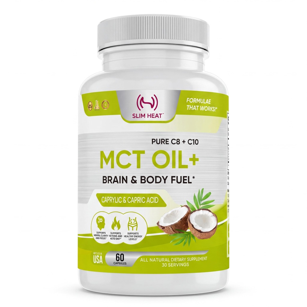 Kapsule Keto MCT Oil s C8 & C10 - hitro delujoča ketoza možgani in telo gorivo za ženske in moške - vse naravne, ne-GMO, izdelano v ZDA (1-mesečna zaloga)