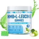 HMB in L-levcin Gumies, 3000 mg, s Trehalozo, za mišično rast, lajšanje mišic in okrevanje vadbe, za odrasle in starejše, Non-GMO, Vegan, Gluten Free, Apple Flavor, 120