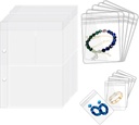 Travel Nakit Organizer Primer Transparent Nakit Shranjevanje Knjiga Binder Bag za uhane, Prstani, Necklace, Zapestnica, Notranje strani in vrečke
